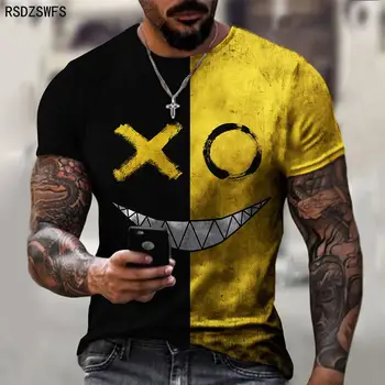Футболка с 3D принтом XOXO pattern, модная мужская уличная повседневная спортивная рубашка, мужская футболка О-образным вырезом оверсайз, рыбалка