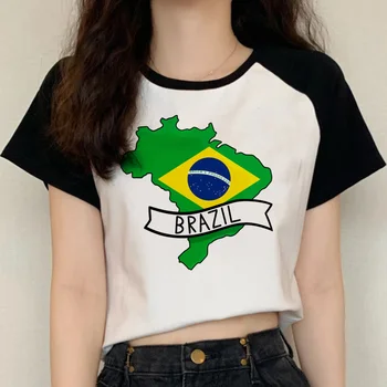 футболки с флагом Бразилии, мужская эстетичная футболка с принтом в стиле гранж, белая футболка y2k