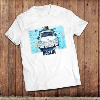 Летняя мужская футболка 2019, футболка Berlin wall, 1989 fall of the wall, футболка Trabant classic East German car shir на заказ