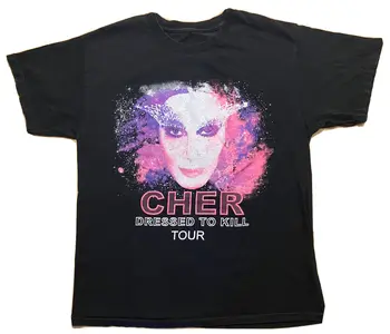 НОВАЯ футболка Cher Dressed To Kill 2014 Concert Tour С Пэтом Бенатаром и Нилом Хиральдо M/L