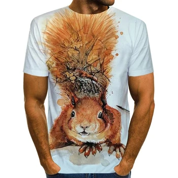 Мужская футболка с милым щенячьим личиком, Забавная футболка с домашним животным, мужская футболка с белкой, футболка с 3D-принтом, футболки с изображением животных, Милые топы с рисунком