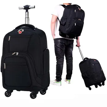 18-Дюймовая мягкая холщовая женская дорожная сумка на колесиках, тележка для ноутбука, багажная сумка, туристический рюкзак, интернатный кейс, бесплатная доставка