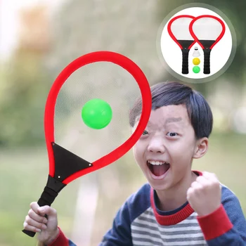 1 комплект уличной ракетки для бадминтона, Интерактивная игрушка для бадминтона и тенниса, детская спортивная игрушка для игры с мячом Изображение 2