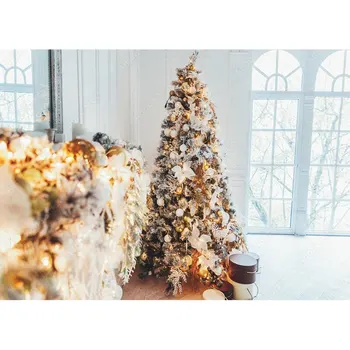 Рождественский фон для фотосъемки SHENGYONGBAO, Снеговик, Рождественская елка, Фоны для реквизита фотостудии NNBB-02 Изображение 2