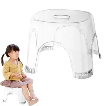 Табурет-стремянка для детей, многофункциональная портативная прозрачная скамейка для душа, маленькая для прикроватной тумбочки, гостиной, спальни, кухни, квартиры