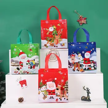 Водонепроницаемая подарочная сумка из нетканого материала, складная сумка для Рождественской вечеринки, сумка для хранения одежды, подарочная упаковка с принтом Noel Navidad