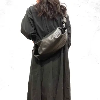 Женская сумка из натуральной кожи ручной работы, нагрудная сумка из воловьей кожи, сумка на одно плечо, сумка через плечо, мужская и женская сумка в простом стиле