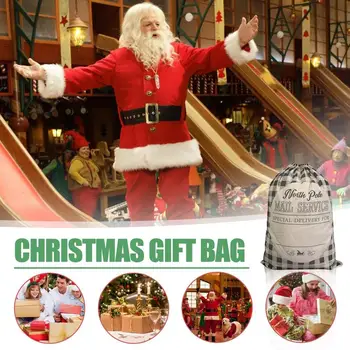 Рождественский подарочный пакет на шнурке Веселого Рождества, Подарочные пакеты для конфет, Праздничные Подарочные обертки для одежды, игрушек, конфет, шоколадных конфет Изображение 2