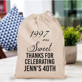 25ШТ сумка для вечеринки по случаю дня рождения, персонализированное украшение для вечеринки, 40-й день рождения, Сумка для подарка на день рождения, Персонализированная сумка, подарок на день рождения, 40 лет