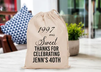 25ШТ сумка для вечеринки по случаю дня рождения, персонализированное украшение для вечеринки, 40-й день рождения, Сумка для подарка на день рождения, Персонализированная сумка, подарок на день рождения, 40 лет Изображение 2