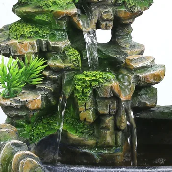 Креативное моделирование в помещении, Статуя водопада из смолы, фонтан Фэн-шуй, поделки для дома и сада-US Plug Изображение 2