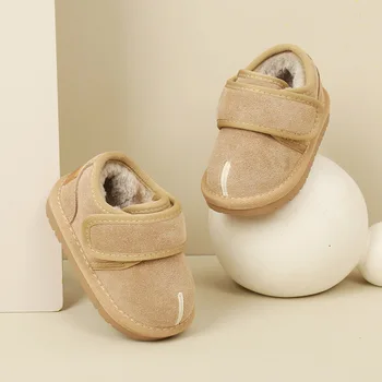 DIMI 2024, зимние детские ботинки для мальчиков и девочек, обувь для малышей, Замшевая кожа, Мягкие удобные нескользящие теплые детские зимние ботинки