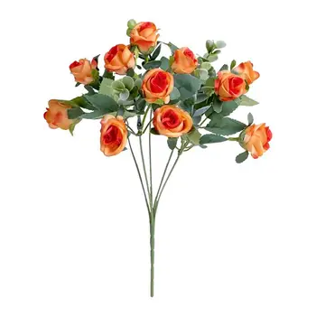 Искусственный букет цветов, искусственные шелковые цветы, Букет роз для свадьбы, искусственные свадебные цветы, сделай САМ, Элегантный цветок многоразового использования