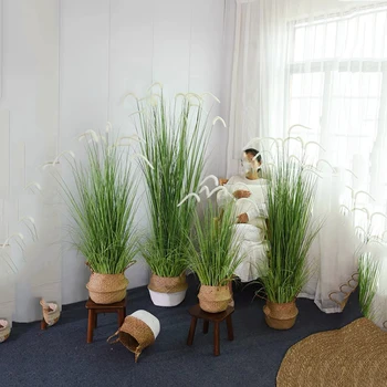 59-дюймовые напольные растения из искусственной зелени, высокие искусственные растения в горшках из искусственной пампасной травы, шелковые растения для домашнего декора в прихожей, ванной комнате.