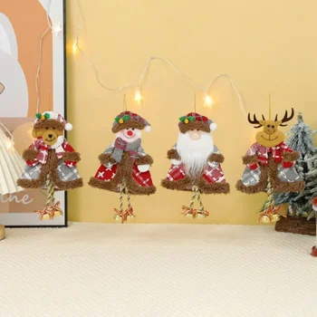 Продажа милых подвесок в виде рождественской елки, рождественских украшений, подвесок в виде куклы-снеговика лося, колокольчика