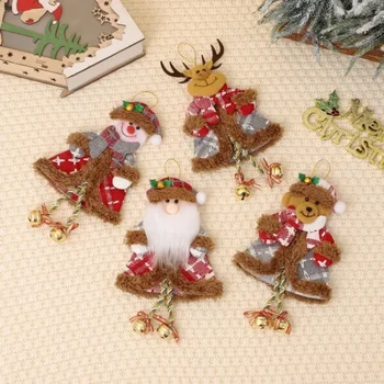 Продажа милых подвесок в виде рождественской елки, рождественских украшений, подвесок в виде куклы-снеговика лося, колокольчика Изображение 2