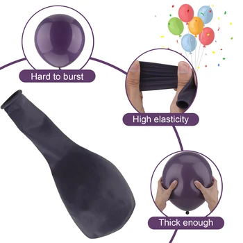 100 шт./компл. 5-дюймовый фиолетовый Латексный воздушный шар из латекса на День рождения, воздушные шары для вечеринки, Латексные воздушные шары для вечеринки по случаю Дня рождения Изображение 2