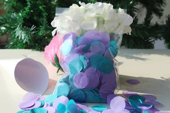 бирюзовый, фиолетовый, лавандовый, сиреневый, гости свадебной вечеринки, цветочница, бросающая круг, воздушный шар с конфетти, биоразлагаемая папиросная бумага Изображение 2