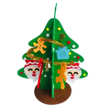 Рождественская фетровая елка Без плетения, трехмерная Рождественская елка, декоративные нетканые рождественские поделки своими руками для малышей, Санта