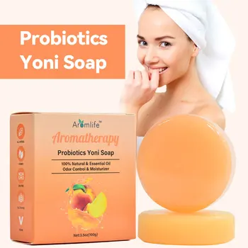 Натуральное мыло Yoni с пробиотиками, 2 шт., Женские Интимные части, Ненормальный Зудящий запах, Антибактериальный Очищающий батончик для баланса PH влагалища