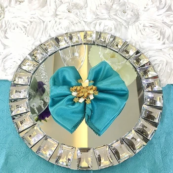 20шт) Новый дизайн, красивые акриловые зеркальные зарядные пластины с кристаллами для свадебных принадлежностей yudao1466 Изображение 2