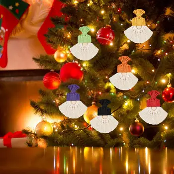 Гномы своими руками Санта Клаус Декор Рождественской елки Рождественские гномы из макраме ручной работы Подвесные украшения своими руками для праздничных вечеринок