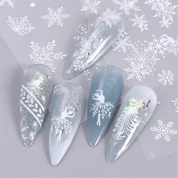 Блестящие ногти, маникюр для Рождественской вечеринки, имеет множество применений, Элегантные наклейки для ногтей в виде снежинок, Праздничные аксессуары, Праздничный уникальный дизайн Изображение 2