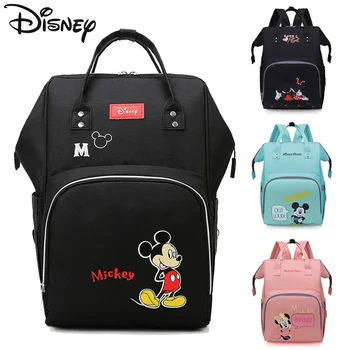 Дизайнерская сумка для подгузников Disney Minnie Mickey, Водонепроницаемая сумка для мамы, Многофункциональная сумка для коляски большой емкости для беременных