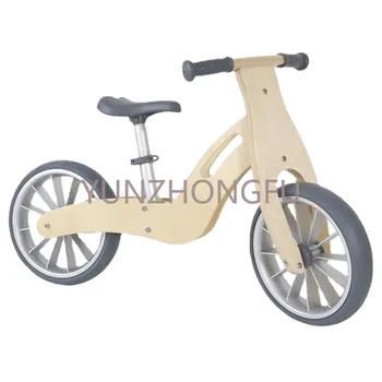 Новый 12-дюймовый балансировочный велосипед с деревянной рамой, экологичный детский аттракцион, плавная и безопасная езда, трехколесный велосипед, автомобиль из искусственной древесины, унисекс-игрушка для езды на нем