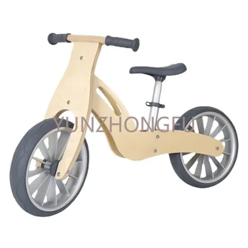 Новый 12-дюймовый балансировочный велосипед с деревянной рамой, экологичный детский аттракцион, плавная и безопасная езда, трехколесный велосипед, автомобиль из искусственной древесины, унисекс-игрушка для езды на нем Изображение 2