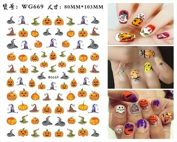 Наклейки для ногтей, наклейки для ногтей на Хэллоуин, Черная Змея, Череп, Паук, Клейкие слайдеры, аниме-наклейки, украшение для ногтей на Хэллоуин Изображение 2