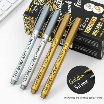 Металлические маркерные ручки Золотые Серебряные перманентные художественные маркеры для художника, делающего иллюстрации своими руками, скрапбукинг, тканевые маркерные ручки