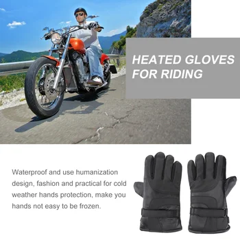 Перчатки с подогревом для верховой езды, зимние мотоциклетные перчатки с тепловым сенсорным экраном, мужские Изображение 2