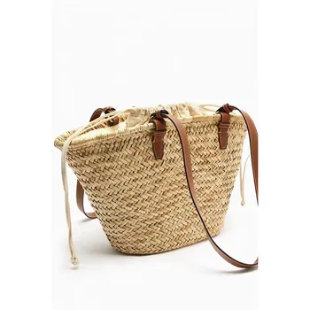 Богемные соломенные сумки, плетеная сумка-корзина из ротанга, пляжные сумки ручной работы для женщин, сумка через плечо, летние тканые дорожные пляжные сумки-тоут
