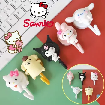 Sanrio Настенный крючок Hello Kitty Крючки для хранения Kuromi Сумочка для полотенец Аниме Kuromi Милые Украшения стен кухни Ванной Комнаты Подарки Девушкам