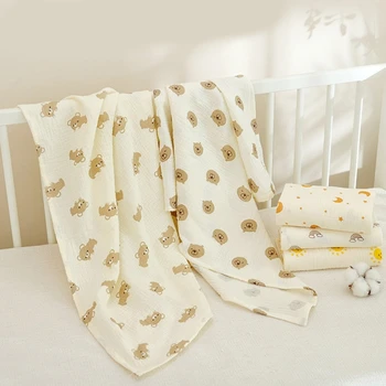 Ткань Для обертывания новорожденных, одеяло для приема хлопчатобумажных пеленок, 2-слойное банное полотенце, постельное белье для младенцев, шпаргалка