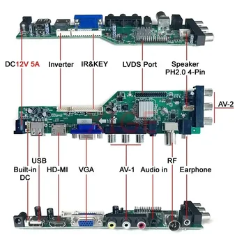 Карта контроллера Подходит для CLAA190EA03 CLAA170ES01E DIY Kit ЖК-экран DVB Цифровой сигнал USB + HDMI + VGA + AV + IR 4CCFL 1280*1024 LVDS-30Pin Изображение 2
