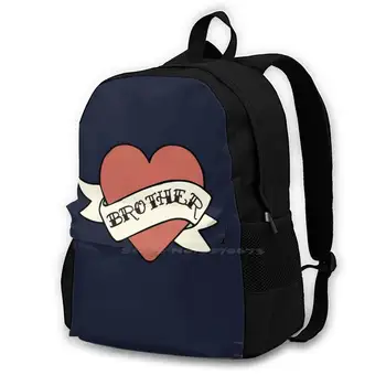 Heart Brother - Мы, мать, дорожный рюкзак для ноутбука, производство модных сумок Old School Heart, сестра, брат, семья, мать