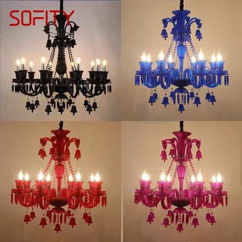 Хрустальный подвесной светильник SOFITY в роскошном стиле, Европейская лампа-свеча, Художественная гостиная, Ресторан, спальня, Вилла, люстра