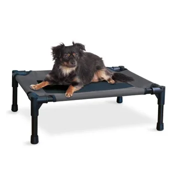 K & H Pet Products Оригинальная Кроватка Для Домашних Животных Приподнятая Собачья Кровать Древесный уголь/ Черный Маленький 17 X 22 X 7 Дюймов
