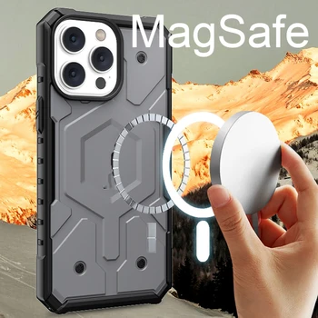 Сверхпрочный Магнитный Чехол Magsafe для Apple iPhone 15 14 Pro Max 13 12 Plus 15Pro с Оригинальным Логотипом и Магнитом, Противоударный Чехол iPhone15