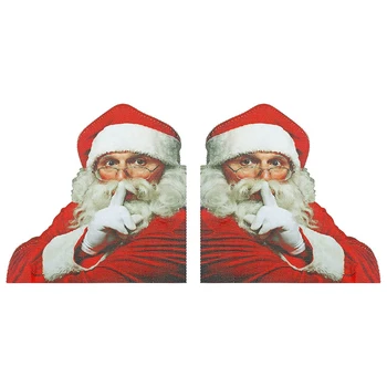 2X Креативные Декоративные Наклейки Водонепроницаемый Забавный Узор Санта-Клауса Наклейка На Окно Автомобиля ПВХ
