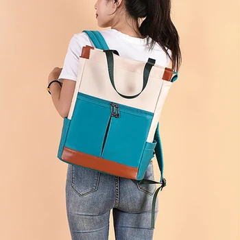 Многофункциональный Женский рюкзак 13 Дюймов, сумка для деловых поездок, Школьная сумка для студентов колледжа, Водонепроницаемая Лоскутная сумка Mochila XA392C Изображение 2