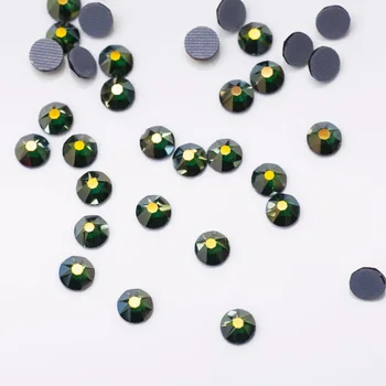 Стразы 2088 Emerald AB Hotfix Плоской формы, гладящие одежду, зеленые декоративные стеклянные бриллиантовые камни для поделок своими руками