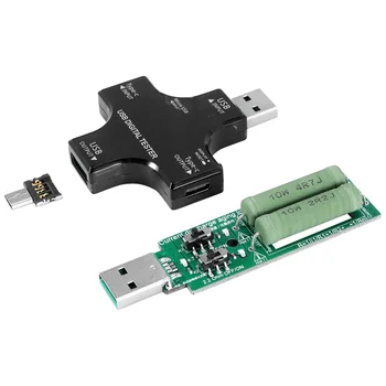 Тестер USB C, 2 в 1 USB-Тестер Type C с Цветным Экраном, IPS Цифровой Мультиметр, Напряжение, Ток, Мощность, Температура, с Загрузчиком Изображение 2