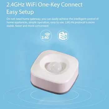 1 ~ 5ШТ Tuya WIFI Smart PIR Датчик движения, мини-детектор движения человеческого тела, беспроводной инфракрасный датчик для Alexa Home Smart Изображение 2