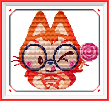 Набор для вышивания крестиком Fat Cat мультфильм 14 карат 11 карат количество отпечатков на холсте вышивка DIY рукоделие ручной работы