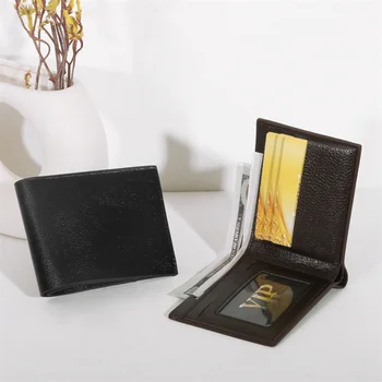 Мужской кошелек для денег, мини-тонкий кошелек из натуральной кожи, Rfid-держатель банковской кредитной карты, деловой минималистичный кошелек для мужчин
