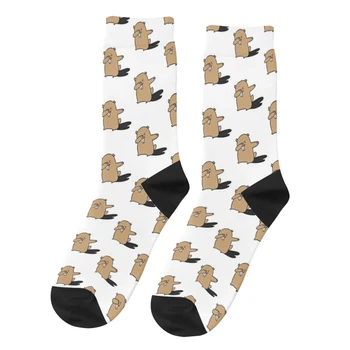 Мужские носки в стиле ретро с изображением сурка, с изображением животного сурка, унисекс, уличный стиль, бесшовные носки с принтом Happy Crew, подарок