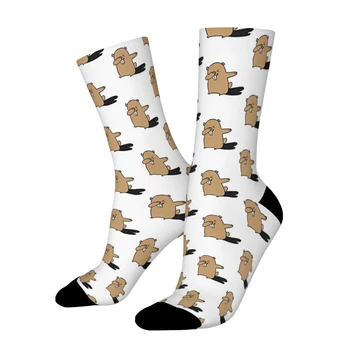 Мужские носки в стиле ретро с изображением сурка, с изображением животного сурка, унисекс, уличный стиль, бесшовные носки с принтом Happy Crew, подарок Изображение 2